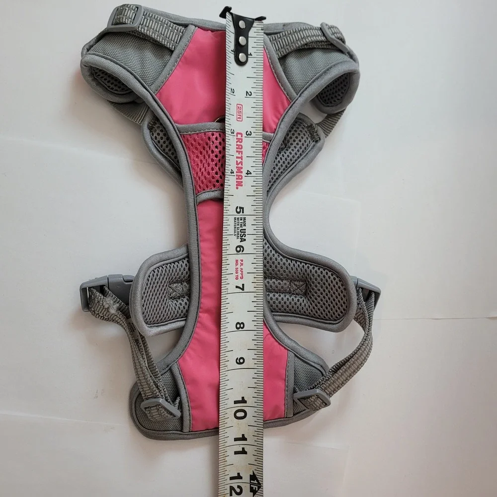 Quality Dog Harness‎ Pet Pink Grey Adjustable Reflective Mesh Padded Vest M L